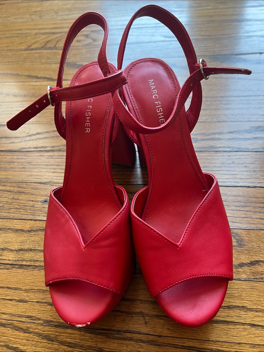 Marc Fisher Red Platform Heels- 7.5 - Picture 2 of 12